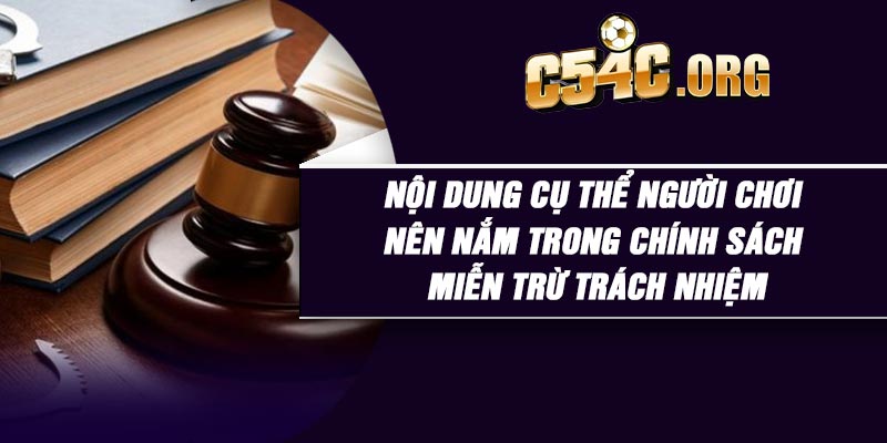 Nội dung cụ thể người chơi nên nắm trong chính sách miễn trừ trách nhiệm